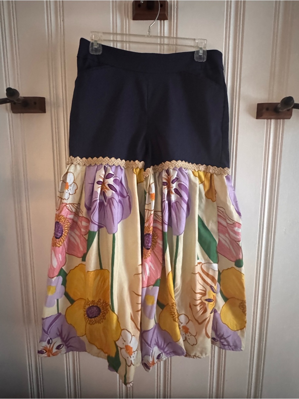 Time and Tru Denim Top Floral Tiered Pants